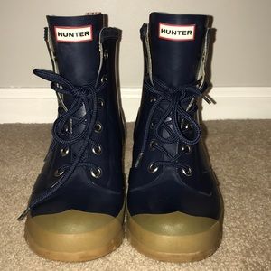 Ladies Lace Up Hunter Rain Boots Price Negotiable